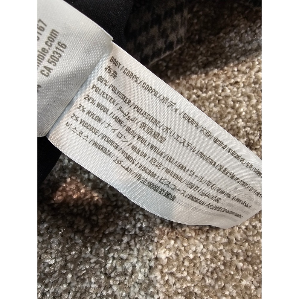 Abercrombie & Fitch Grey Houndstooth Wool Blend Mini Skirt Faux Wrap Small - Picture 9 of 9